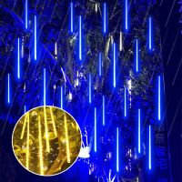 ZZOOI LED Meteor Shower String Lights Waterproof Fairy for Christmas Holiday Party Patio Garden Decoration Outdoor 30/50CM Navidad