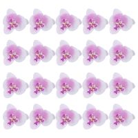 Lot of 20pcs 9cm Butterfly Orchid Flower Artificial Flower Head Decor for Wedding Barrette Accessory