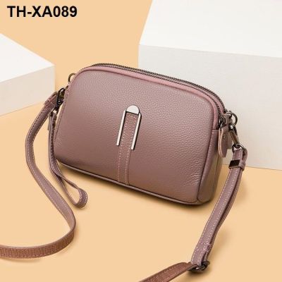 ﹍☽ The new 2023 head layer cowhide womens shoulder his parcel Japan and South Korea fashion leisure joker shell package commute