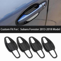 Subaru  Forester Car Door 8PCS Side Door Outer Handle Bowls stainless steel Decor  Frame Trim  fit  for 2013 2014 2015 2016 2017 2018 Model（Piano Black）