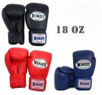 Windy Boxing Gloves Black Blue  Red color (18 oz.) Genuine Leather Sparring MuayThai MMA K1นวมซ้อมมวยไทย วินดี้สปอร์ต เมจิกเทป ทำจากหนังแท้