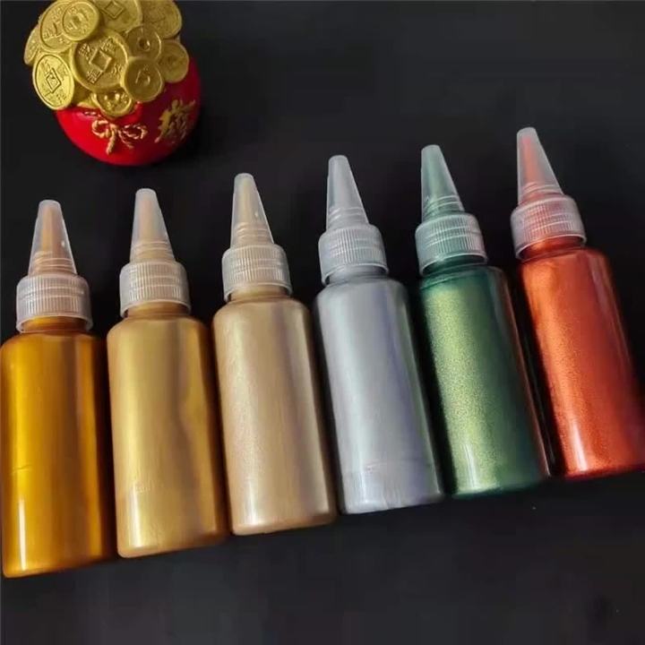 100ml Gold Acrylic Paint Metallic Color Pigment Waterproof Gypsum Toys  Statuary Coloring DIY Textile Painting Graffiti Colorant