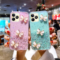 เคสโทรศัพท์ Realme C51สวยเงางามเลื่อมคริสตัลผีเสื้อตกแต่งโปร่งใสกันกระแทกเคสโทรศัพท์ซิลิโคนนิ่มเคสโทรศัพท์ A17k A17 Oppo กรอบโทรศัพท์การออกแบบท้องฟ้าเต็มไปด้วยดวงดาวแวววาว