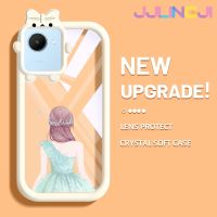 Jjlingji เคสสำหรับ Realme C30 C30s Narzo 50i Prime Case เคสลายการ์ตูน Belakang Gadis สีสันสดใสน่ารักกล้องมอนสเตอร์น้อยนิ่มสำหรับเลนส์กันกระแทกแบบใสเคสมือถือเคสความคิดสร้างสรรค์โปร่งใสเรียบง่ายฝาครอบป้องกันซิลิโคน