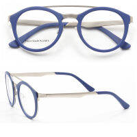 Handmade Women กรอบแว่นตาผู้ชายรอบกรอบแว่นตาสีเหลืองน้ำหนักเบา Acetate แฟชั่น Prescription Blue แว่นตา