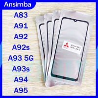 Ansimba กระจกด้านนอกหน้าจอด้านหน้ามีกาวโอก้าสำหรับ OPPO A83/A91/A92/A92s/A93 5G/A93s/A94/A95หน้าจอ LCD ตัวเปลี่ยนกระจกด้านนอกสัมผัส