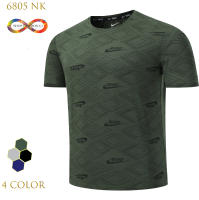 NEW NK 6805 (ผ้าลื่น มีรูระบายอากาศ) เสื้อกีฬา เสื้อกีฬาแขนสั้น เสื้อออกกำลังกาย เนื้อผ้าดี