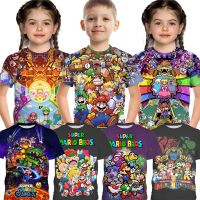 Super Mario BrosT-Shirt For Kids Princess Peach Boys And Girls shirt 3-13 Year Old Summer Short-Sleeve