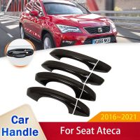 สำหรับที่นั่ง Ateca KH7 2016 ~ 2021สติกเกอร์แต่งประตูมือจับสีดำเงาตกแต่งรถยนต์อุปกรณ์ตกแต่งภายนอก2017 2018 2019 2020