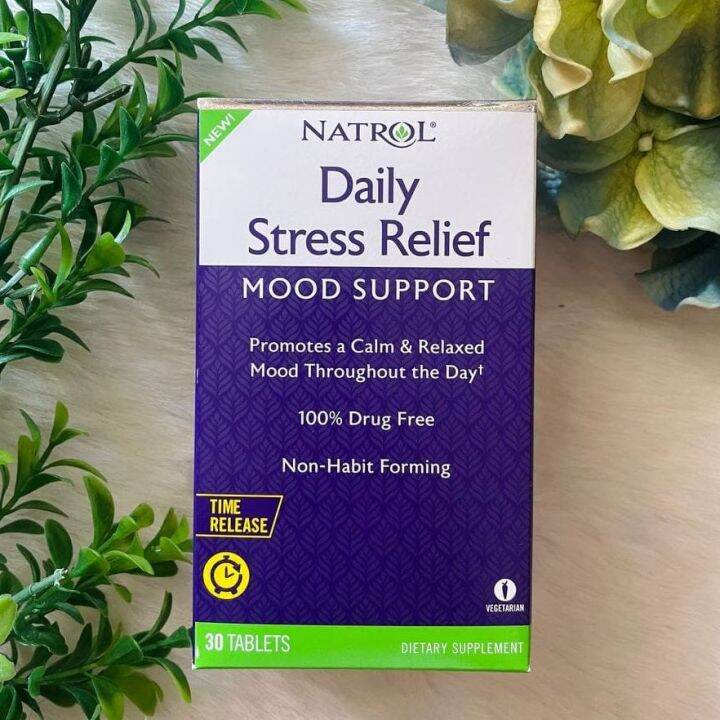 Natrol Daily Stress Relief Mood Support, Time Release Tablets, 30ct