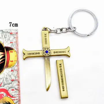 JIAORLEI Anime One Piece Juracule Dracule Mihawk Shichibukai Hawkeye Sword  Yoru Keychain Men Pendant Key Chain Gift, As Shouw, As shouw : :  Fashion