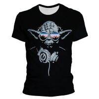 Funny Fashion Summer New Mens T-shirt Star Wars Yoda Theme Tops 3d Digital Print Retro Trend Short Sleeve T-shirt Top Plus Size