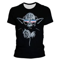 2023 NewFunny แฟชั่นฤดูร้อนใหม่เสื้อยืดผู้ชาย S Tar W Ars Yoda ธีมท็อปส์3d พิมพ์ดิจิตอลแนวโน้มย้อนยุคแขนสั้นเสื้อยืดด้านบนขนาดบวก