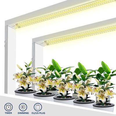 Led Grow Light Strips With 4pcs Bars 40W Full Spectrum Indoor Lamp For Plants Phyto Lamp Phytolamp Timer Hydroponic Plant Shelf Food Storage  Dispense