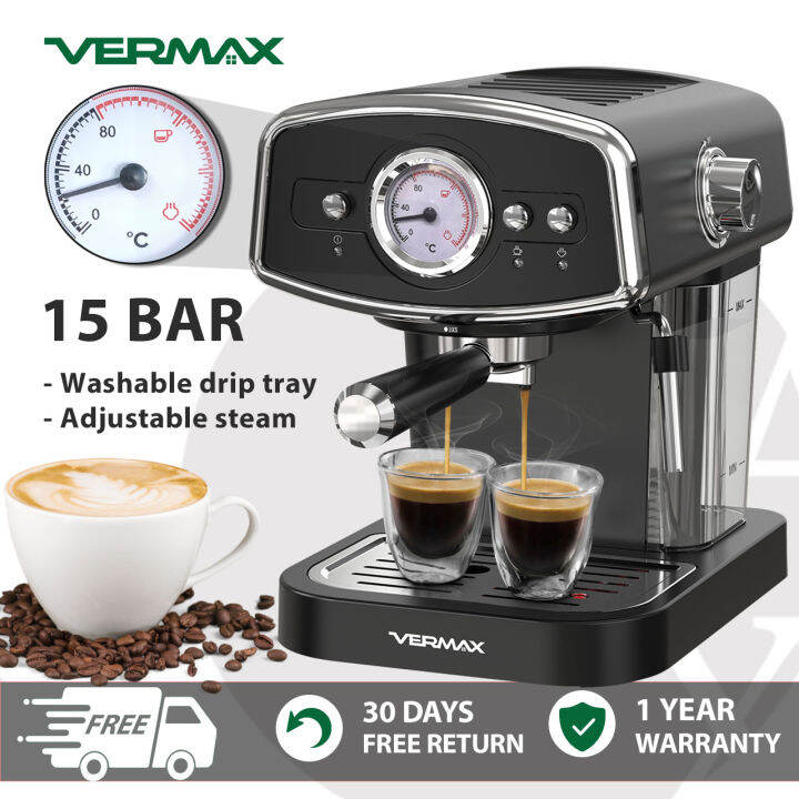 coffee and espresso maker with milk frother