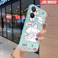 JIUMOO เคสสำหรับ VIVO Y35 5G Y56 5G เคสลายการ์ตูนแฮปปี้ด็อกดีไซน์ใหม่นิ่มเคสมือถือบางขอบสี่เหลี่ยมด้านข้างเคสซิลิโคนเคสนิ่มเคสป้องกันการกระแทก