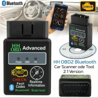 รถยนต์ออโต้เครื่องวิเคราะห์อุปกรณ์วิเคราะห์บลูทูธ ELM327 HH V2.1 OBD2 รถเครื่องยนต์สแกนเนอร์ตรวจความผิดปกติ Reader วินิจฉัยความผิดพลาด Android To