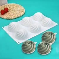 New 6 Cavity Spiral Ball Silicone Cake Mold For Cookies Making 3D Handmade Chiffon Desserts Baking Tools Decorating Mousse Mould Bread  Cake Cookie Ac