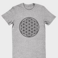 การออกแบบเดิมเสื้อยืดลายดอกไม้แห่งชีวิต Flower of Life เรขาคณิตS-5XL