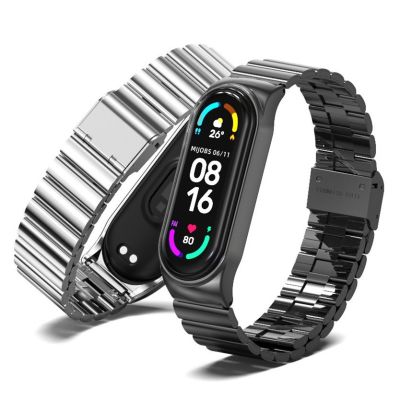 ■ Zegarek ze stali nierdzewnej pasek dla Xiaomi Mi Band 6 5 4 3 moda inteligentny zegarek bransoletka bambusowy zegarek dla Mi Band 3 4 5 6