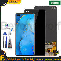 Beyondwolf อะไหล่จอแสดงผล OLED สำหรับ OPPO Reno 3 Pro 4G/CPH2035 CPH2037 CPH2036หน้าจอสัมผัส LCD Digitizer ประกอบสำหรับ OPPO Reno 3 Pro 4G Lcd