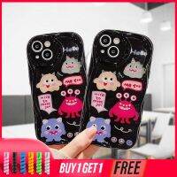 เคส OPPO A54 A17 A17K A5S A57 A57S A57E A3S A15 A76 A96 A16 A95 A55 A7 A5 A9 A31 A53 A33 A77S A12 A12S A1K A16E A16K A54S Reno 7 7Z 8Z 5 4 6 8 5F 5K 4F 4 5 06 Lite A74 A15S A52 A11K สร้างสรรค์มอนสเตอร์น้อยน่ารักตัวตลกอ่อน 3D คลื่นโค้งขอบกรณี