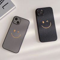 【metal Smiley】เคสโทรศัพท์มือถือหนังนิ่ม กันกระแทก ลายการ์ตูนหน้ายิ้ม สําหรับ  13 pro Max 12 11 pro Max XR X XS Max 7 8 Plus 12 pro