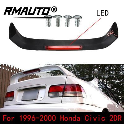 RMAUTO รถด้านหลังสปอยเลอร์ Wing JDM สไตล์ LED ไฟเบรคสำหรับ Honda Civic 2DR Coupe 1996-2000รถจัดแต่งทรงผมชุด