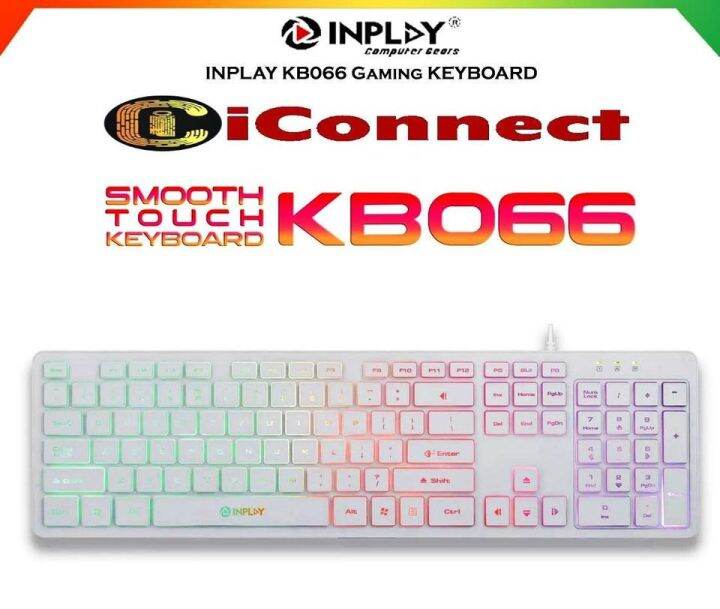 INPLAY KB066 SMOOTH TOUCH KEYBOARD WHITE Lazada PH