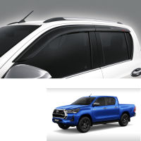 แผงบังแดดข้าง TRD D-CAB ที่บังแดด สีดำ จำนวน 4ชิ้น ซ้ายและขวา Toyota Hilux Revo Prerunner โตโยต้า ไฮลัก รีโว่ พรีรันเนอร์ ไฮลักซ์ ไฮลัค ปี 2021-2022 4ประตู