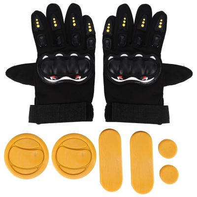 DIY Longboard Slide Gloves Skateboard Gloves Foam Protector Downhill Longboarding Skate Gloves with Slider Puck