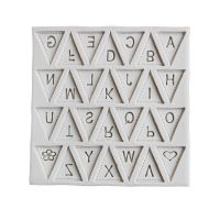 Letters Shape Triangle Alphabet Silicone Baking Mold Cupcake Decorating Tool Fondant Candy Chocolate Nonstick Gumpaste Mould Bread Cake  Cookie Access