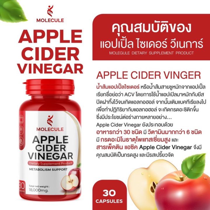 แอปเปิ้ลไซเดอร์-วีเนก้าร์-molecule-apple-cider-vinegar-30-แคปซูล-พุงยุบ-1แถม1