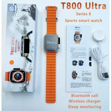 T800 Ultra Men Two Watch NFC Door Unlock Smartwatch Bluetooth Call Wireless  Charge Fitness Bracelet (Orange)