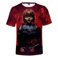 2023 New Horror Movie Annabel Printed 3D T-shirt Men Women Fashion Casual Harajuku Streetwear T Shirt Funny O-Neck Short Sleeved