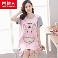 ☃♟ NGGGN nightgown female han edition students loosepajamasthe summer summer short-sleeved dress dress is lovely and sweet