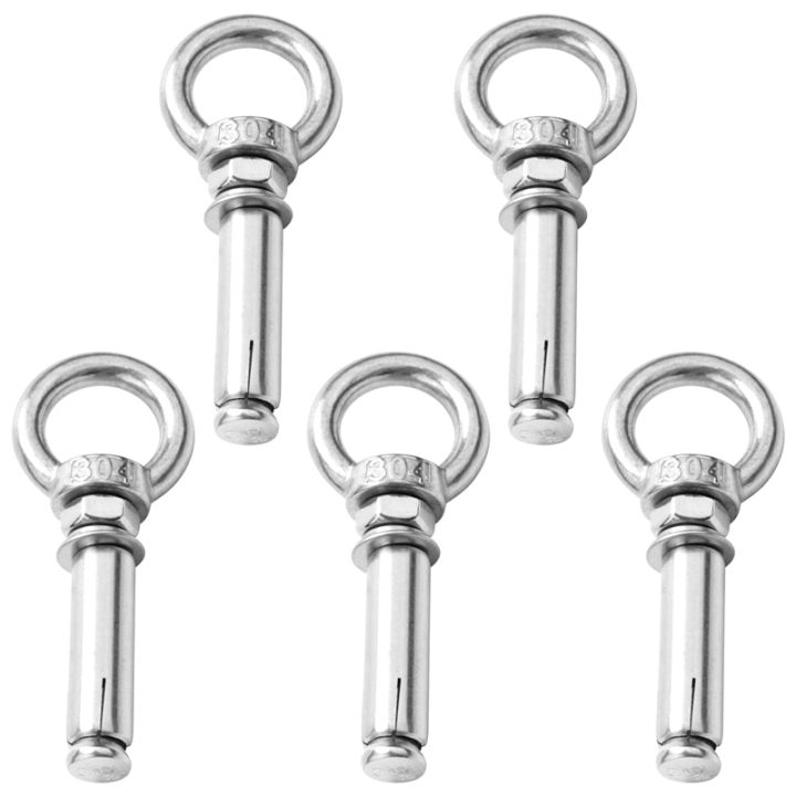 5pcs-m8-x-60mm-expansion-bolt-anchor-bolt-304-stainless-steel-ring-lifting-anchor-eye-bolt-expansion-eyebolt