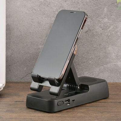 Tablet Cell Phone Stand with Bluetooth Speaker 5W 1200mAh Adjustable Phone Holder for Desk Compatible with iOS &amp; Android Phone