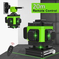 สติกเกอร์ติดผนังฟังก์ชั่นปรับระดับตัวเองได้4D/3D 16/12เส้นเลเซอร์วัดระดับ360แนวตั้งแนวนอนเส้นเฉียงระดับเลเซอร์สีเขียว