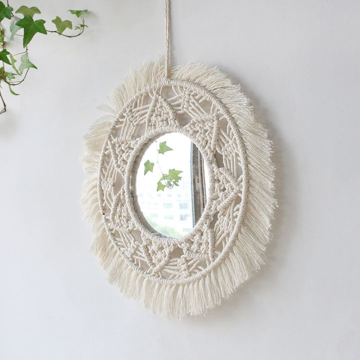 boho-macrame-กระจกติดผนังการตกแต่งบ้านกระจกตกแต่งผนังห้องตกแต่งสวยงามกระจกติดผนัง-s-สำหรับห้องนั่งเล่นตกแต่งห้องน้ำ