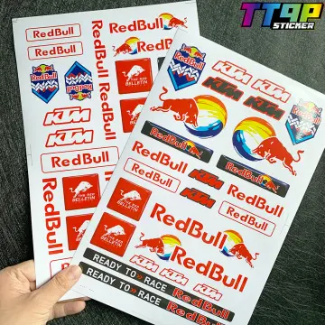 Motorcycle Red Bull Stickers Logo Helmet Tank Decal