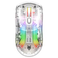 XYH20 Three-Mode Transparent Bluetooth Wireless Mouse Desktop Computer/Notebook/Tablet Home Office RGB Lighting Effect Left And