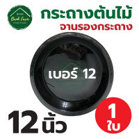 จานรองกระถาง12 นิ้ว สีดำ (1-5ใบ) จานรองกระถางราคาถูก จานรองกระถางพลาสติก จานรองต้นไม้ l บ้านแบงค์ฟาร์ม