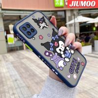 JIUMOO เคสปลอกสำหรับ Samsung Galaxy A22 4G A22 5G ลายการ์ตูนน่ารัก Kuromi บางขอบสี่เหลี่ยมด้านข้างดีไซน์ใหม่กันกระแทกมีน้ำค้างแข็งโปร่งใสแข็งเคสมือถือปลอกซิลิโคนคลุมทั้งหมดเคสป้องกันกล้องนิ่ม