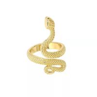 (N.E.W. Style) แหวนงูโกธิคพั้งค์สำหรับผู้ชายผู้หญิงที่พูดเกินจริงสีโบราณแหวนปรับการเปิดภาพสามมิติ