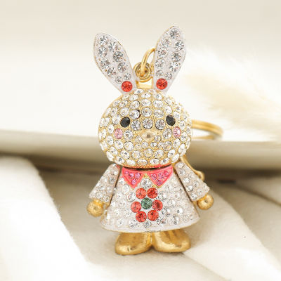 Keychain Small Cute Cartoon Gift Creative Year Of The Rabbit Colorful Diamond