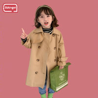 TG Girl windbreaker Student long coat Children British style fashion trench coat Childrens long -sleeved warm jacket NVB