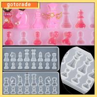 GOTORADE Sugarcraft คริสตัล เครื่องมือทำเครื่องประดับ เค้กช็อคโกแลตฟองดอง เครื่องประดับจี้ แม่พิมพ์หมากรุก แม่พิมพ์เรซิน แม่พิมพ์ซิลิโคน ถาดอบ