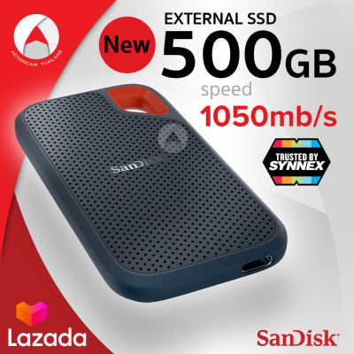 SanDisk Extreme Portable SSD 500GB (SDSSDE61-500G-G25) แซนดิส เมมโมรี่ ฮาร์ตดิสภายนอก เอสเอสดี ความเร็วการอ่าน Read 1050mb/s ประกัน 5 ปี โดย Synnex