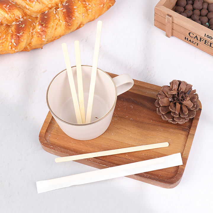 jiang-ที่กวนกาแฟทำจากไม้ไผ่100ชิ้นเครื่องดื่มเย็นๆอุปกรณ์สำหรับร้านกาแฟอุปกรณ์สำหรับบาร์ห้องครัว